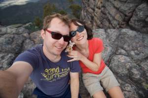 Selfie mit Finchen und ohne Selfiestick